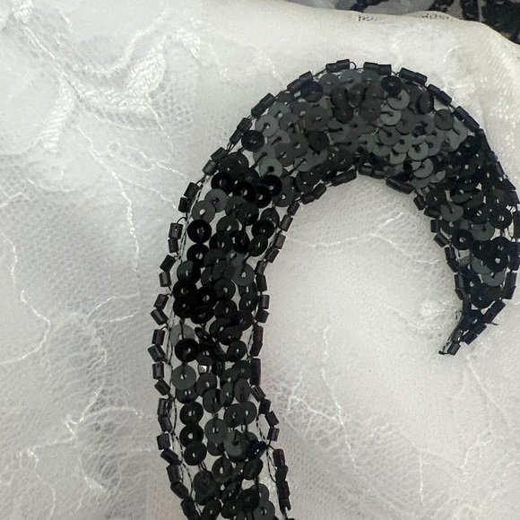 Aidan Mattox Strapless White Dress with Black Embellished Lace Detail - Picture 11 of 11